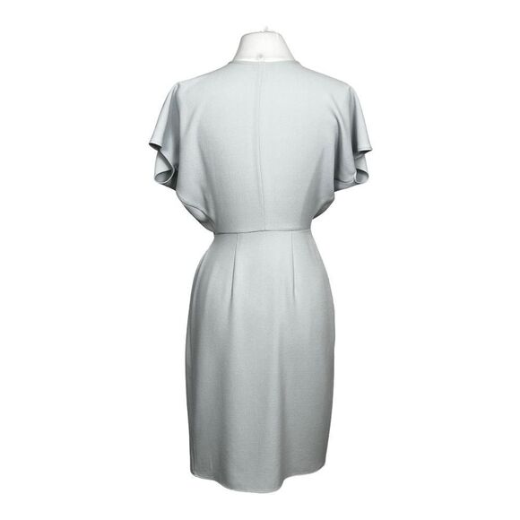 TOPSHOP Kimono Style Stretch Crepe Short Sleeve Wrap Midi Sheath Dress Ice Blue - Picture 3 of 7